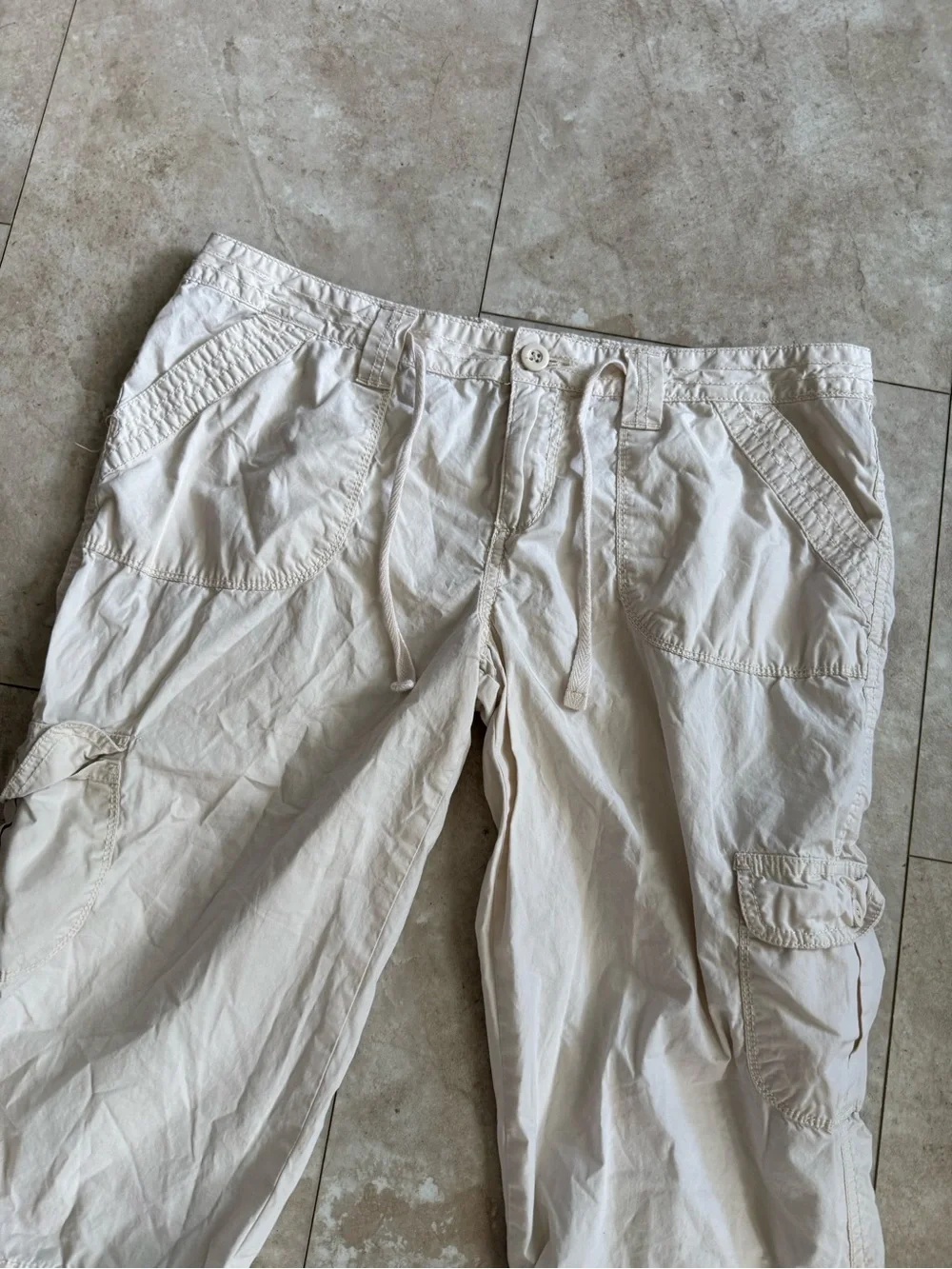 Women’s Cargo Capris - Light Beige Casual Shorts